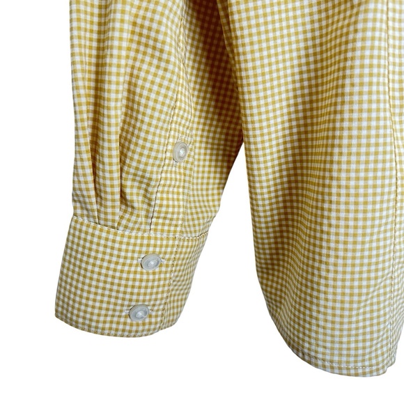 Ariat TEK Button-Up Shirt - Women’s XL -Yellow Gingham Check Vented Back Western - Picture 7 of 16